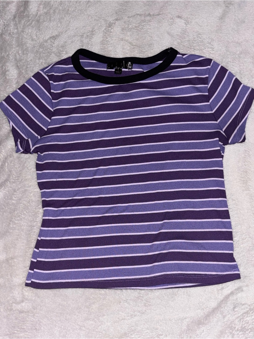 Striped Purple Crewneck Women's Tee